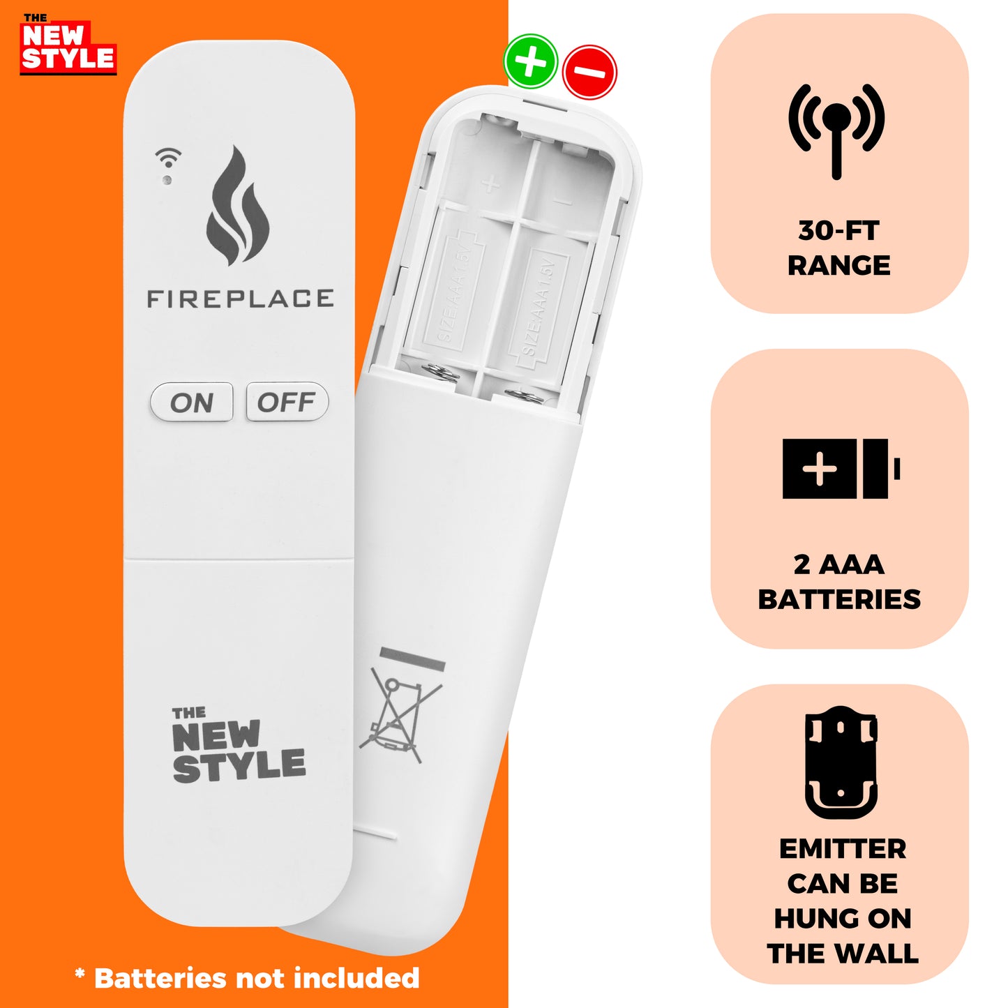 Gas Fireplace Remote Control Kit, On/Off Remote Control,for Millivolt Valve System, Replace for skytech 1420-A,1420TH-A,1001-A,1001TH-A -TX 3001,Napoleon F45,Acumen RCK-IW,and More