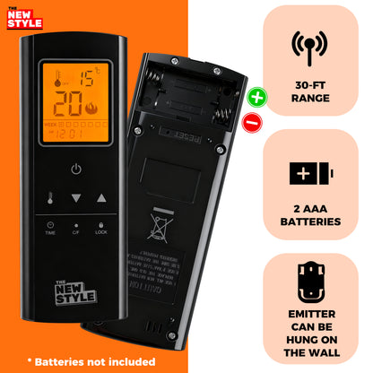 Fireplace Remote Control Kit,Thermostat, On/Off Remote Control, Timer, LCD Screen, Touch Key Buttons for Millivolt Valve System, Replace for skytech 1420-A, 1420TH-A, 1001-A, 1001TH-A and More.