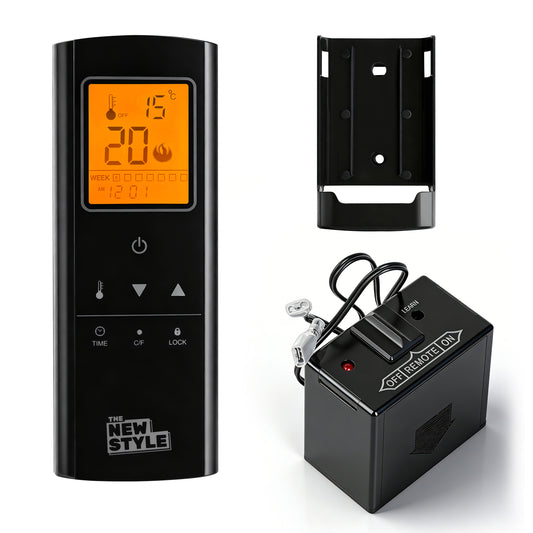 Fireplace Remote Control Kit,Thermostat, On/Off Remote Control, Timer, LCD Screen, Touch Key Buttons for Millivolt Valve System, Replace for skytech 1420-A, 1420TH-A, 1001-A, 1001TH-A and More.