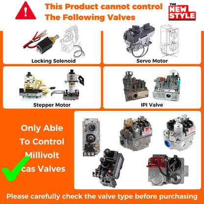 Gas Fireplace Remote Control Kit,Thermostat, On/Off , Countdown Timer,DC Adapter option,for Millivolt Valve System, Replace for skytech 1420-A,1420TH-A,1001-A,1001TH-A, Acumen RCK ,and More