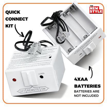 Gas Fireplace Remote Control Kit, On/Off Remote Control,for Millivolt Valve System, Replace for skytech 1420-A,1420TH-A,1001-A,1001TH-A -TX 3001,Napoleon F45,Acumen RCK-IW,and More