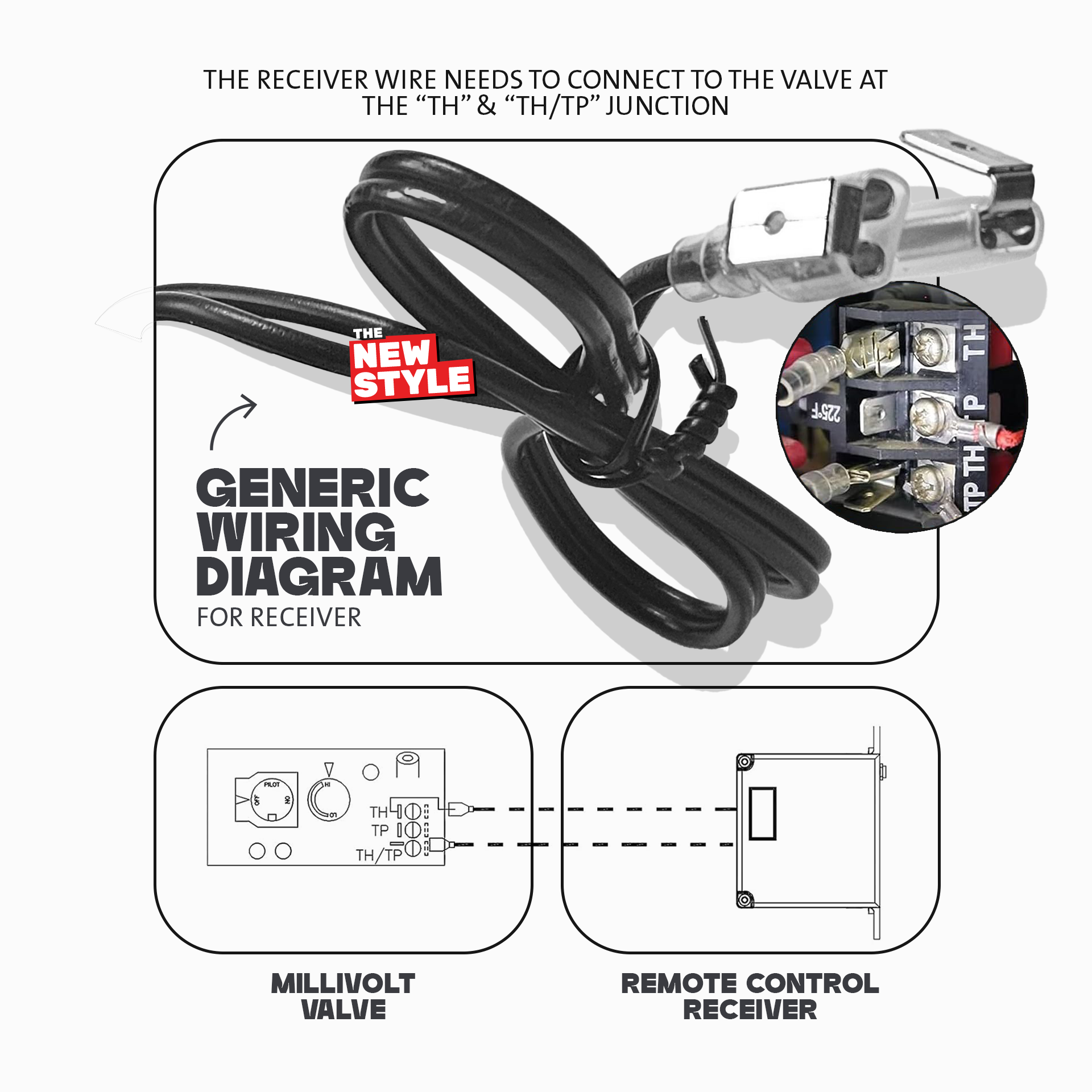 Remote Control Thermostat Kit For ,Millivolt Gas Valve Fireplaces and Stoves image 6