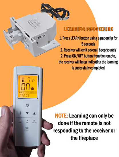 Gas Fireplace Remote Control Kit,Thermostatic On/Off Remote Control Set image 4