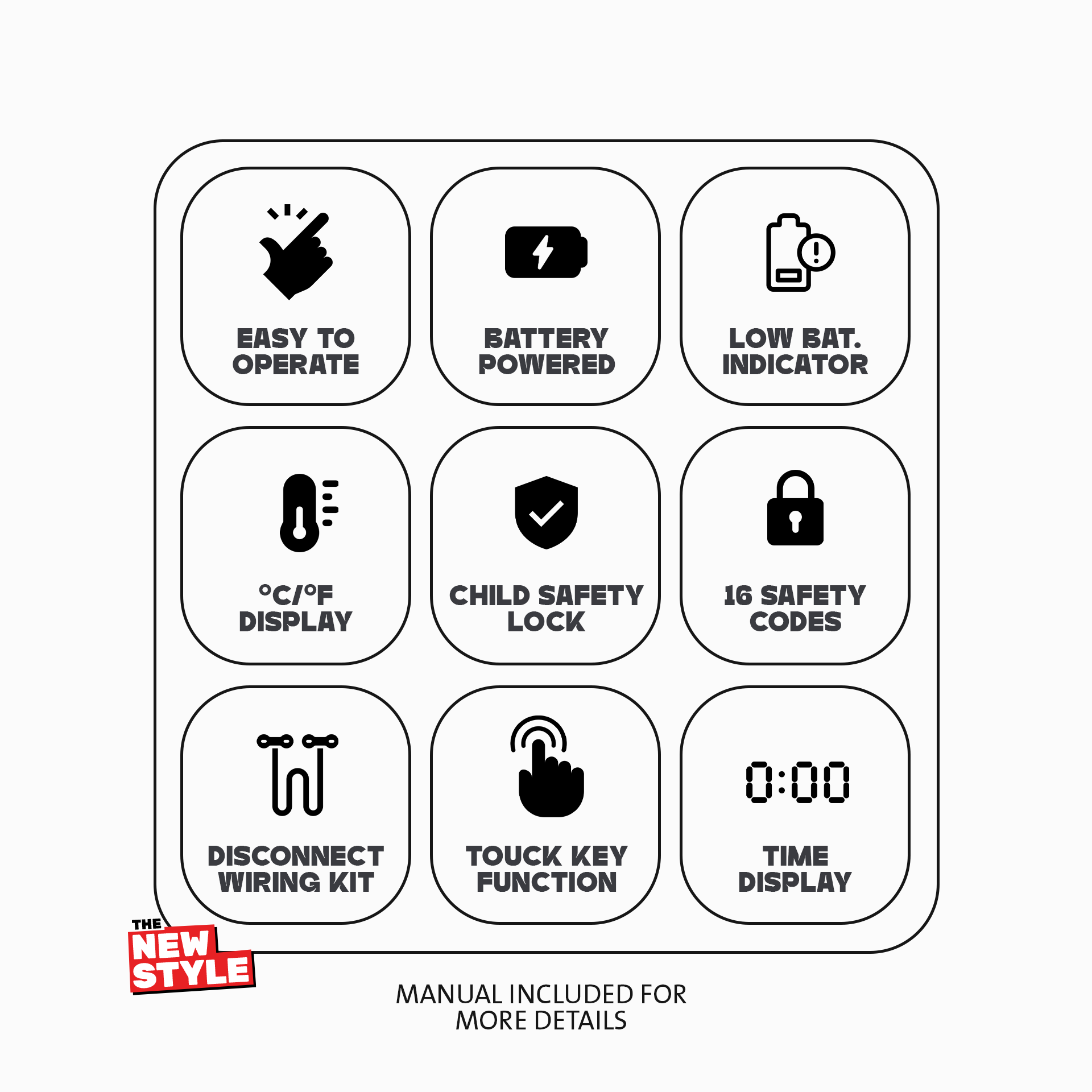 Touch Screen Thermostatic Remote Control , for Millivolt Gas Fireplace System image 7