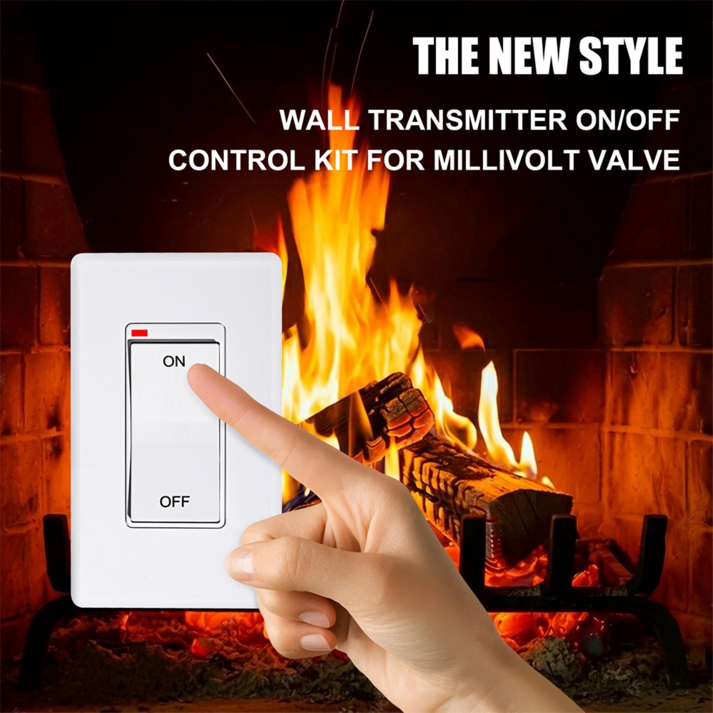 Wall Switch Remote Control Kit,On/Off Wall Mounted Control Set for Millivolt Gas Fireplace Valve System, Compatible with Ambient,Majestic,Skytech,Vermont Fireplace,Fire Pit,Stove and More