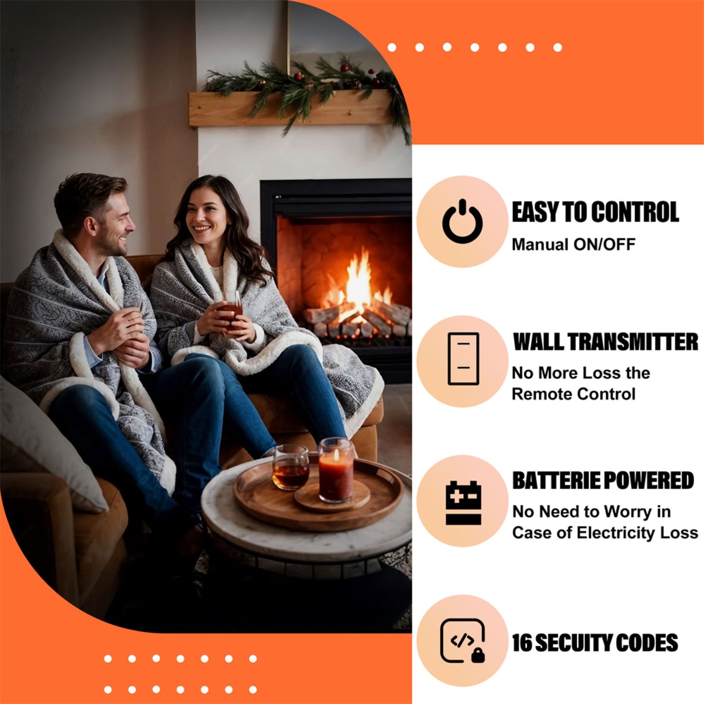 Wall Switch Remote Control Kit,On/Off Wall Mounted Control Set for Millivolt Gas Fireplace Valve System, Compatible with Ambient,Majestic,Skytech,Vermont Fireplace,Fire Pit,Stove and More